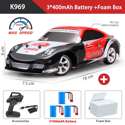 K989 1:28 4WD 2.4G Mini RC Racing Car High Speed Off-Road Remote Control Drift Toys Alloy Vehicle for Children Kids Gift