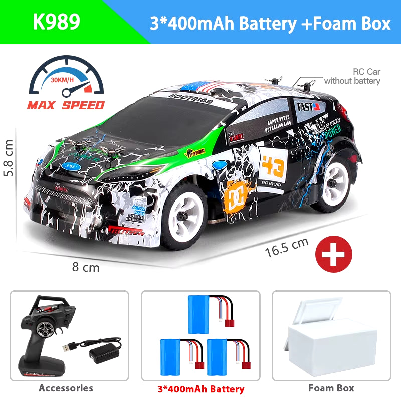 K989 1:28 4WD 2.4G Mini RC Racing Car High Speed Off-Road Remote Control Drift Toys Alloy Vehicle for Children Kids Gift