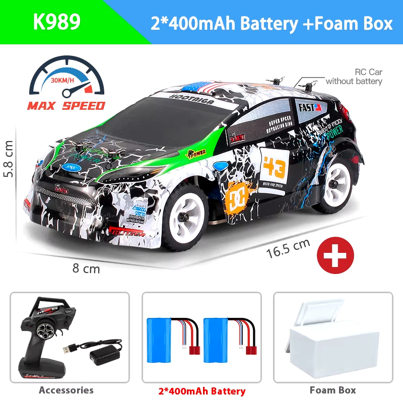 K989 1:28 4WD 2.4G Mini RC Racing Car High Speed Off-Road Remote Control Drift Toys Alloy Vehicle for Children Kids Gift