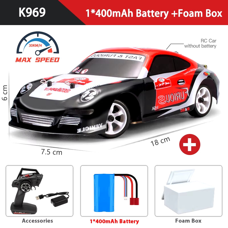 K989 1:28 4WD 2.4G Mini RC Racing Car High Speed Off-Road Remote Control Drift Toys Alloy Vehicle for Children Kids Gift