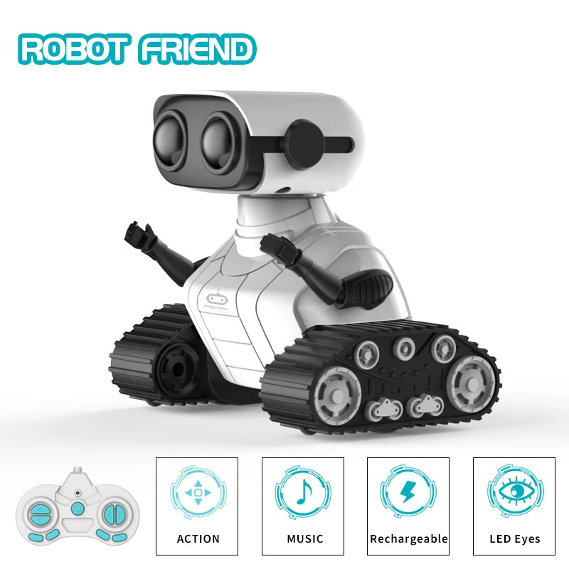 Ebo Robot Toys Rechargeable RC Robot for Kids Boys and Girls Remote Control Toy with Music and LED Eyes Gift for Children'S