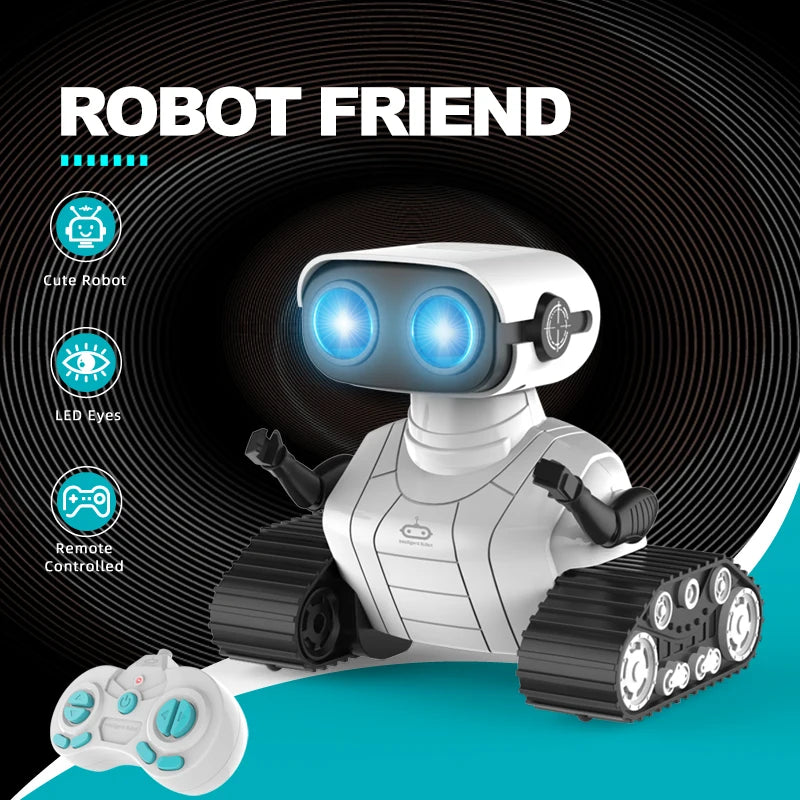 Ebo Robot Toys Rechargeable RC Robot for Kids Boys and Girls Remote Control Toy with Music and LED Eyes Gift for Children'S